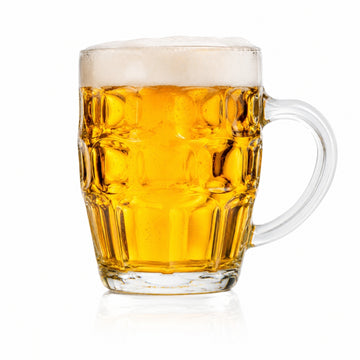 500ml Clear Glass Beer Mug with Handle - Dimpled Stein Tankard Dishwasher Safe