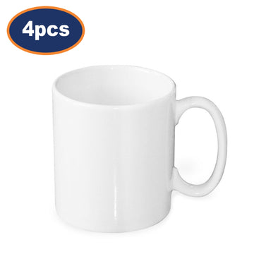 4Pcs 300mlWhite Ceramic Mugs Set