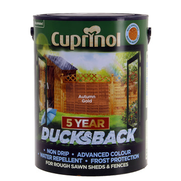 Cuprinol 5 Litre Ducksback Weatherproof Fence Paint - Autumn Gold