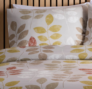 Autumn Leaf Duvet Cover Set, Double, Natural Orange Ochre