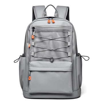 Grey Laptop Backpack Water Resistant Everyday Travel School Rucksack