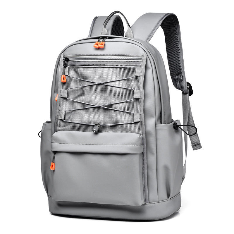 Grey Laptop Backpack Water Resistant Everyday Travel School Rucksack