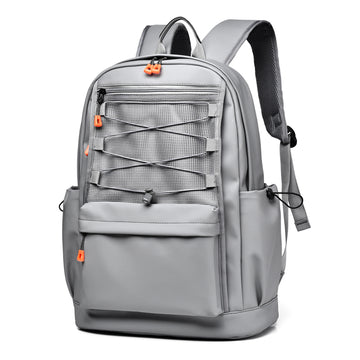 Grey Laptop Backpack Water Resistant Everyday Travel School Rucksack