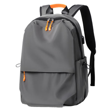 Grey Multipocket Laptop Backpack Water Resistant Travel Work Rucksack