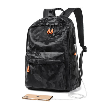 Black Camouflage Laptop Backpack Multipocket Travel Work School Rucksack