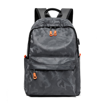 Grey Camouflage Laptop Backpack Multipocket Travel School Rucksack