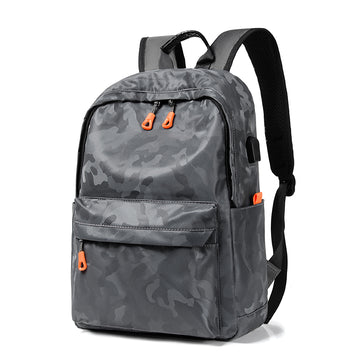 Grey Camouflage Laptop Backpack Multipocket Travel School Rucksack