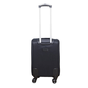 20" Travel Suitcase Black Brown Expandable Luggage