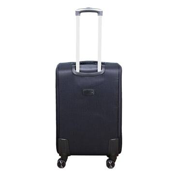 24" Travel Suitcase Black Brown Expandable Luggage