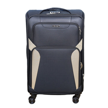 28" Travel Suitcase Black Brown Expandable Luggage