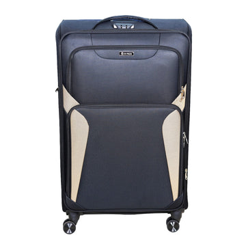 32" Travel Suitcase Black Brown Extra Large Luggage
