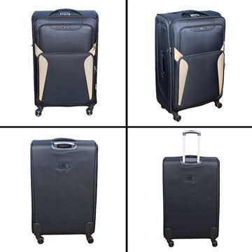 32" Travel Suitcase Black Brown Extra Large Luggage