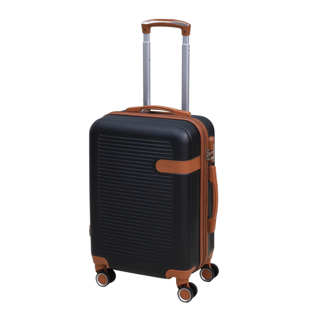 20" Travel Suitcase Vienna Black Expandable ABS Luggage