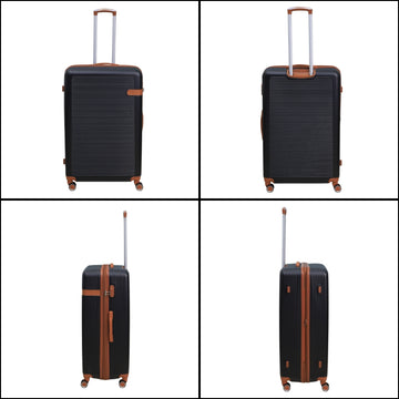 28" Travel Suitcase Vienna Black Expandable ABS Luggage