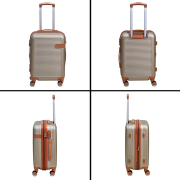 20" Travel Suitcase Vienna Champagne Expandable ABS Luggage