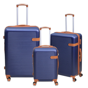 3PCS Travel Suitcase Vienna Blue Expandable ABS Luggage