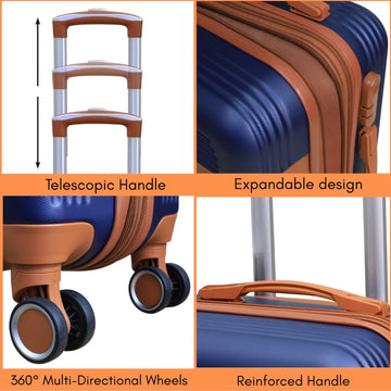 4Pcs Vienna Blue Expandable Luggage Travel Suitcase