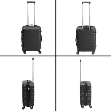 20" Travel Suitcase Denver Black Expandable ABS Luggage