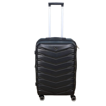 24" Travel Suitcase Pure Black Expandable Luggage