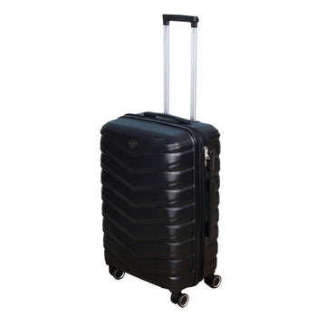 24" Travel Suitcase Pure Black Expandable Luggage
