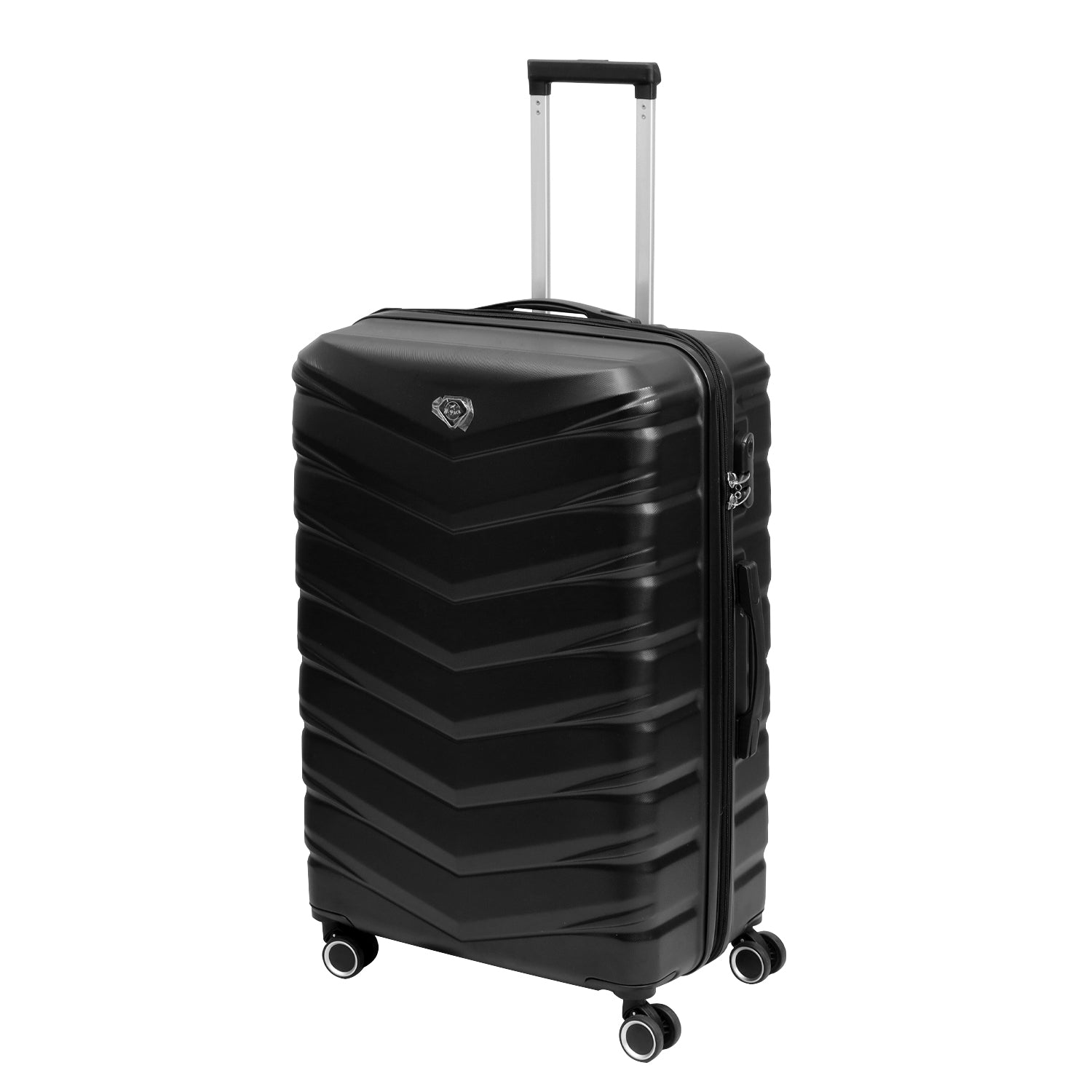 28" Travel Suitcase Denver Black Expandable ABS Luggage