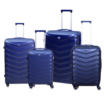 4Pcs Denver Blue Expandable Luggage Travel Suitcase
