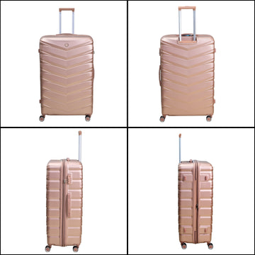 28" Travel Suitcase Denver Rose Gold Expandable ABS Luggage
