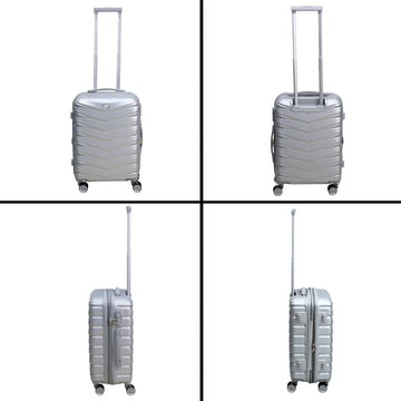 20" Travel Suitcase Denver Silver Expandable ABS Luggage