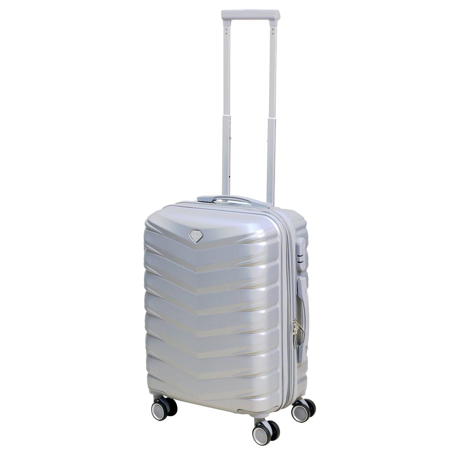 20" Travel Suitcase Denver Silver Expandable ABS Luggage