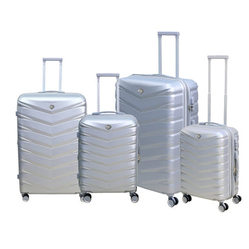 4Pcs Denver Silver Expandable Luggage Travel Suitcase