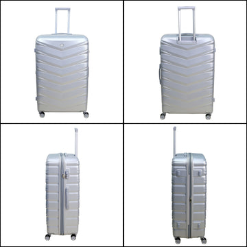 28" Travel Suitcase Denver Silver Expandable ABS Luggage
