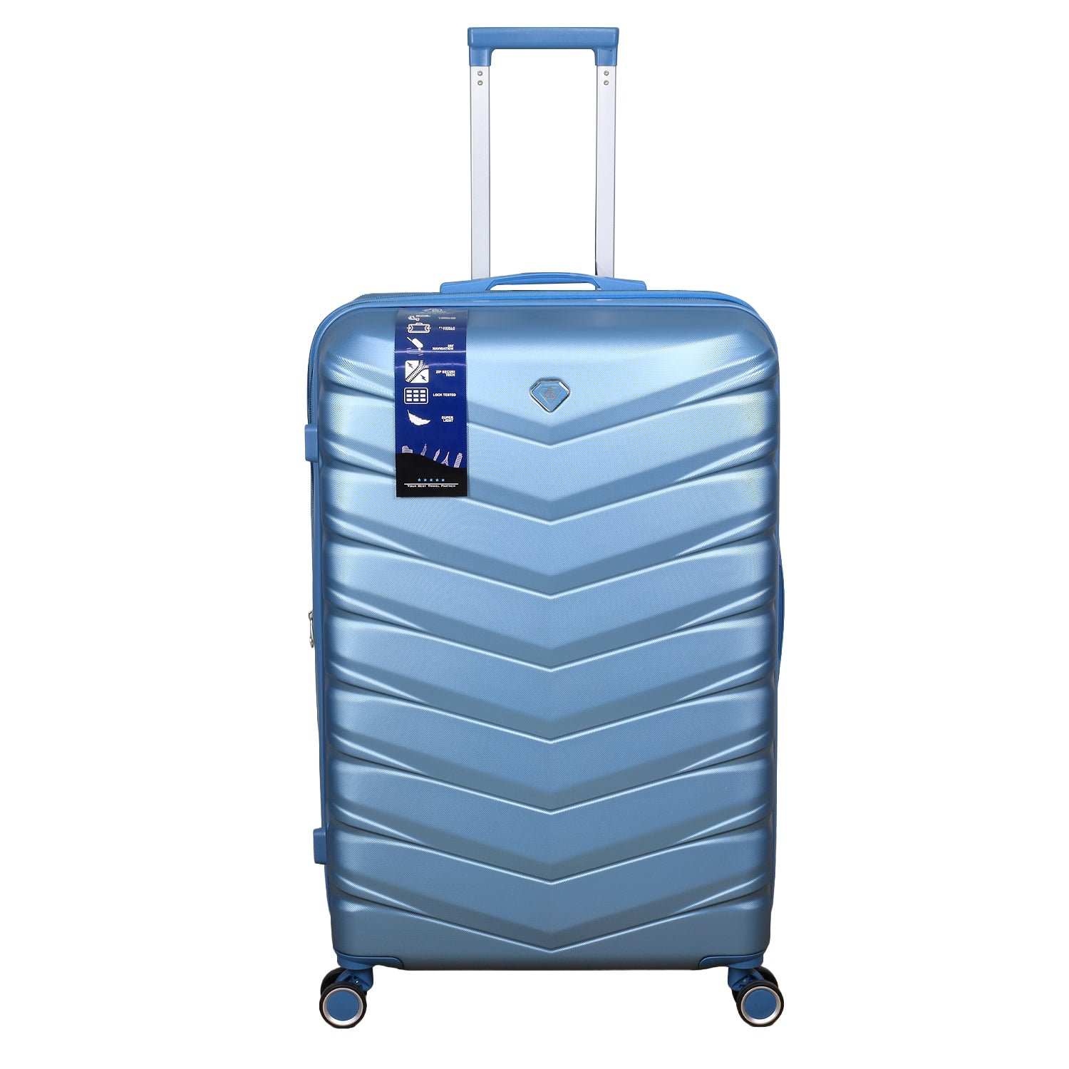 28" Travel Suitcase Ice Blue Expandable Luggage