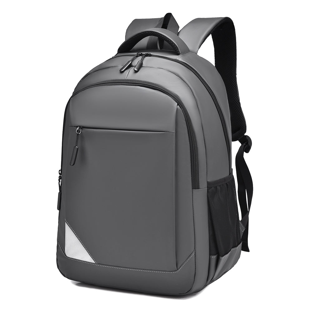 Grey Laptop Backpack Water Resistant Multipocket Travel Work Rucksack