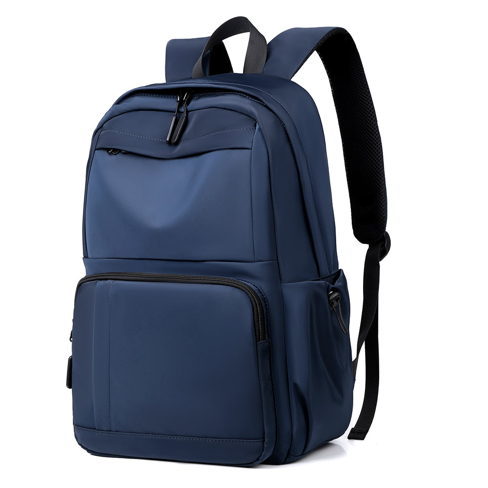 Blue Laptop Backpack Water Resistant Multipocket Travel Work Rucksack
