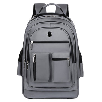Grey Rolling Laptop Backpack Wheeled Trolley Travel Work Business Bag