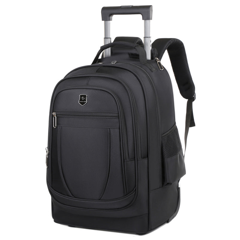 Black Wheeled Laptop Backpack Travel Work Trolley Business Rucksack