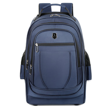 Blue Wheeled Laptop Backpack Travel Work Trolley Business Rucksack