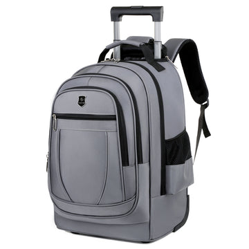 Grey Wheeled Laptop Backpack Travel Work Trolley Business Rucksack