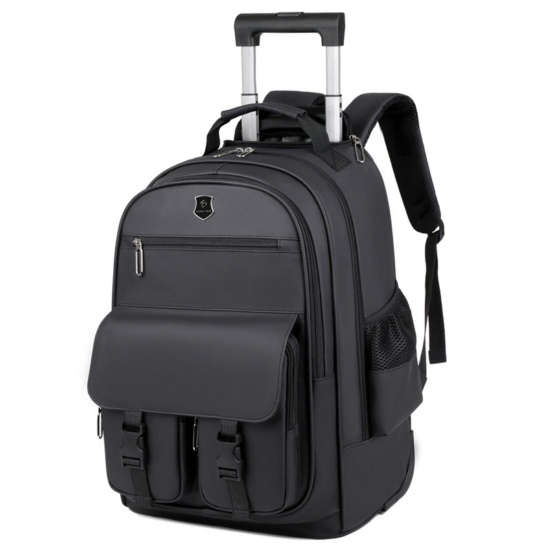 Black Rolling Laptop Backpack Wheeled Trolley Travel Work Business Bag