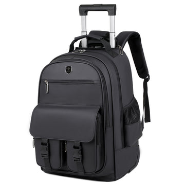 Black Rolling Laptop Backpack Wheeled Trolley Travel Work Business Bag