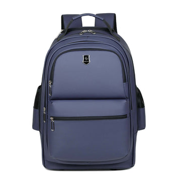 2-in-1 Rolling Trolley Blue Backpack with Extendable Handle