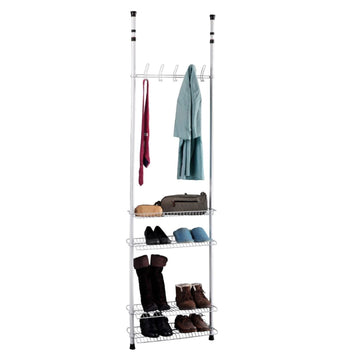 4 Tier Multi Purpose Wardrobe Rack Shelf Milo Telescopic Room Hanging Organiser