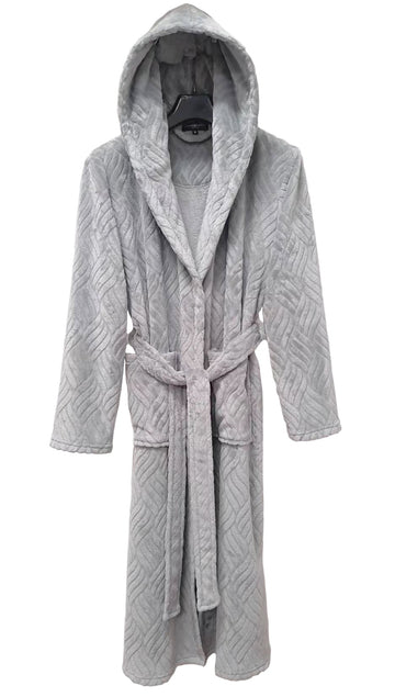 Luxury Hooded Bath Robe, Extra Large, Grey