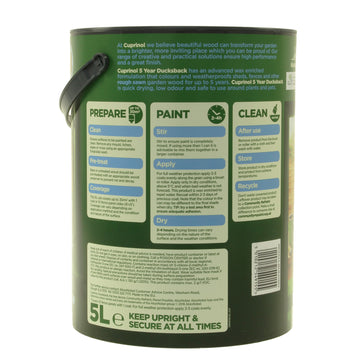 Cuprinol 5 Litre Ducksback Weatherproof Fence Paint - Autumn Gold
