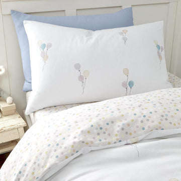 Flannelette Brushed Cotton Balloons Duvet Cover Set, Single