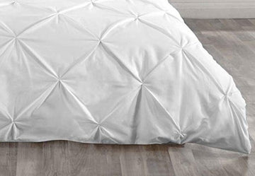 Pintuck Duvet Cover Set Poly Cotton, Double, White