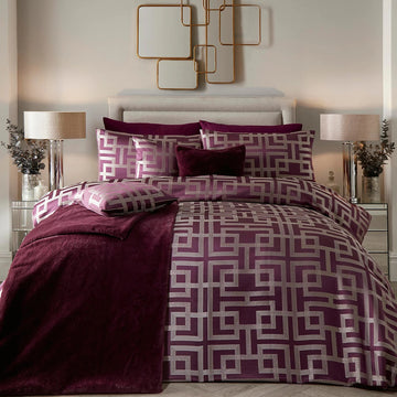 Bardon Jacquard Duvet Cover, Double, Damson