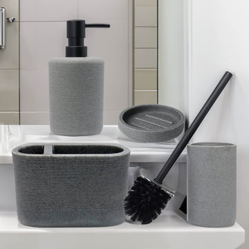 Soap Dispenser & Toothbrush Holder with Toilet Brush Holder