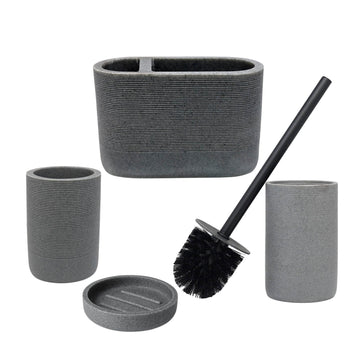 Dual Toothbrush Holder & Tumbler Soap Dish Bar Toilet Brush