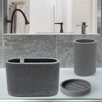Dual Toothbrush Holder & Round Tumbler Soap Dish